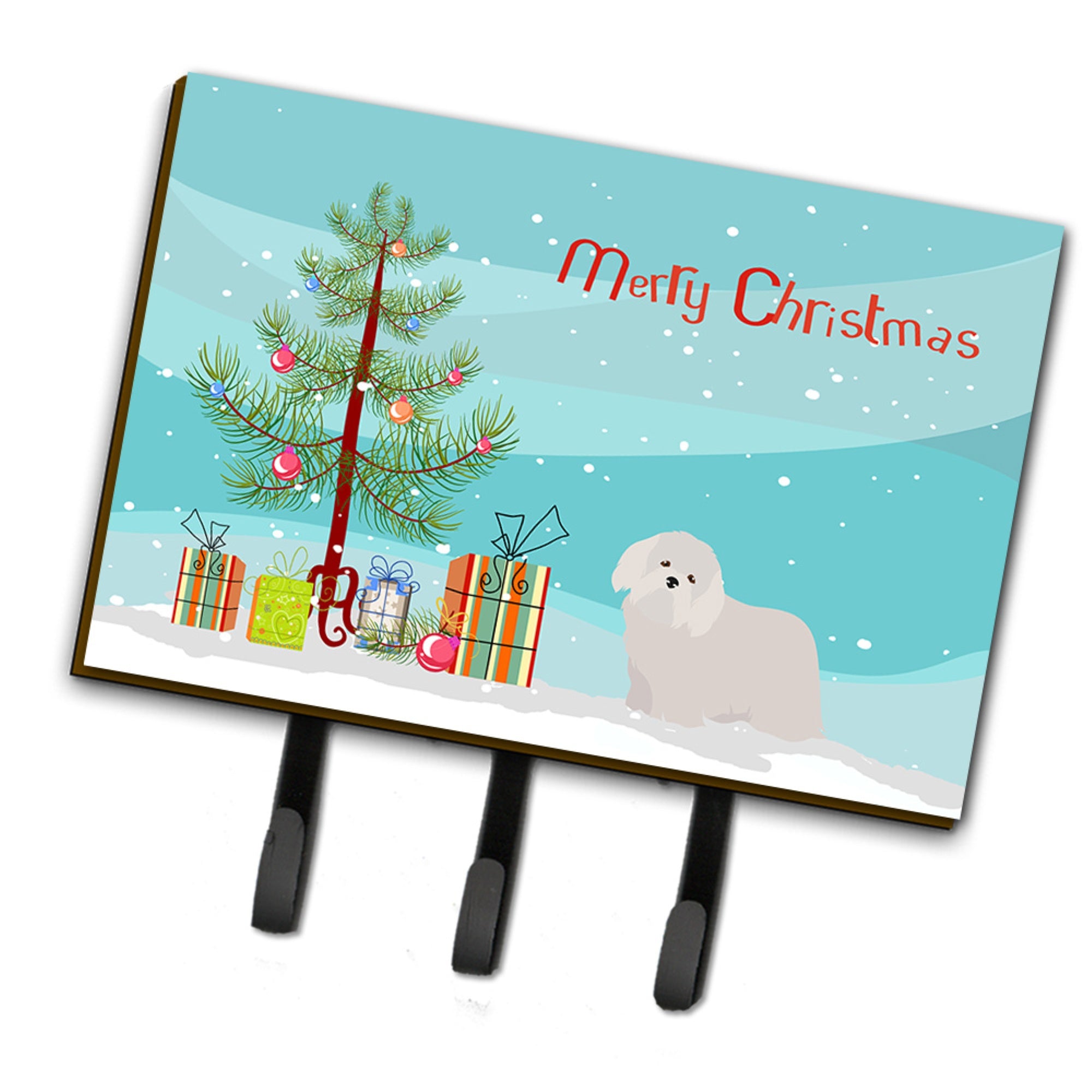 Caroline'S Treasures Coton De Tulear Christmas Tree Leash Or Key Holder Hooks, Multicolor